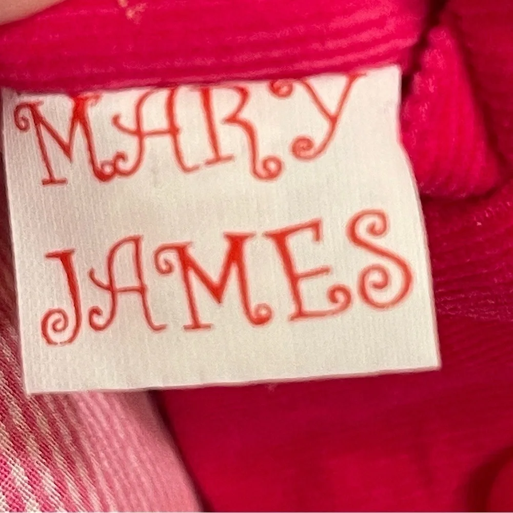 Mary James Hot Pink Gingham and Baby Wale Corduroy Reversible Jacket Hood Sz 4T